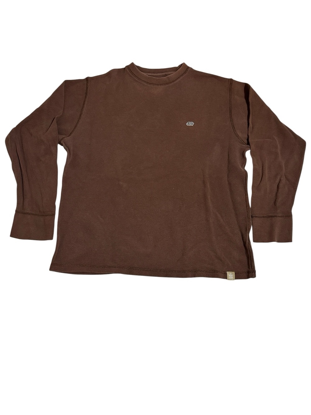 Vintage Ecko Unltd Shirt Mens XL Brown Thermal Waffle Long Sleeve Rhino Y2K
